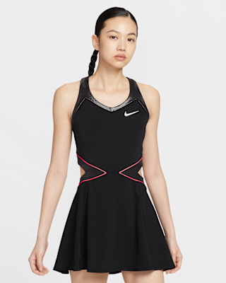 美品＊NIKEナイキ＊アシンメトリーとメッシュスリットが可愛いテニスドレスM NIKE公式】ナイキコート スラム ウィメンズ Dri-FIT テニス